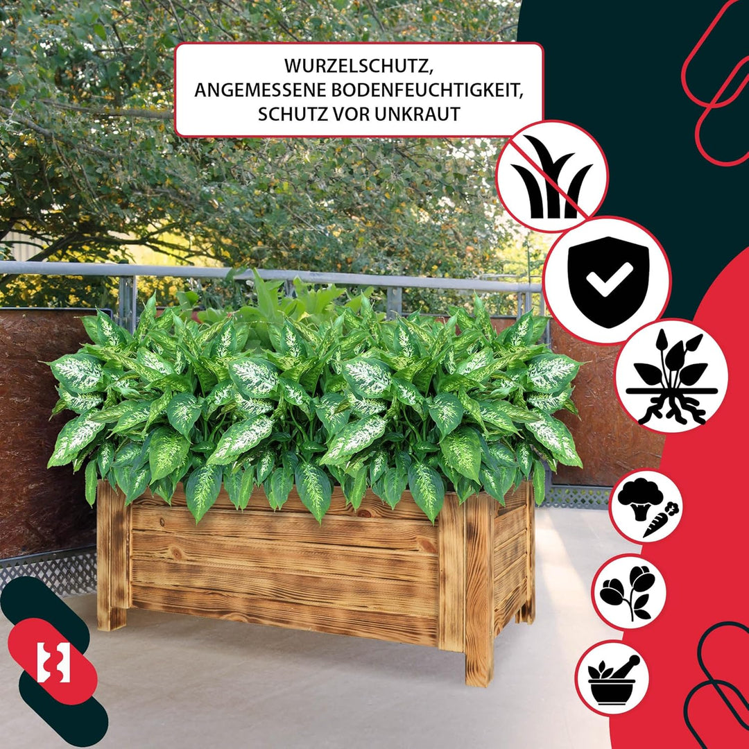 KOTARBAU® Blumenkasten - 79 x 39 x 30 cm - Pflanzkasten mit Vlies - Pflanzkübel gross aussen - Balko