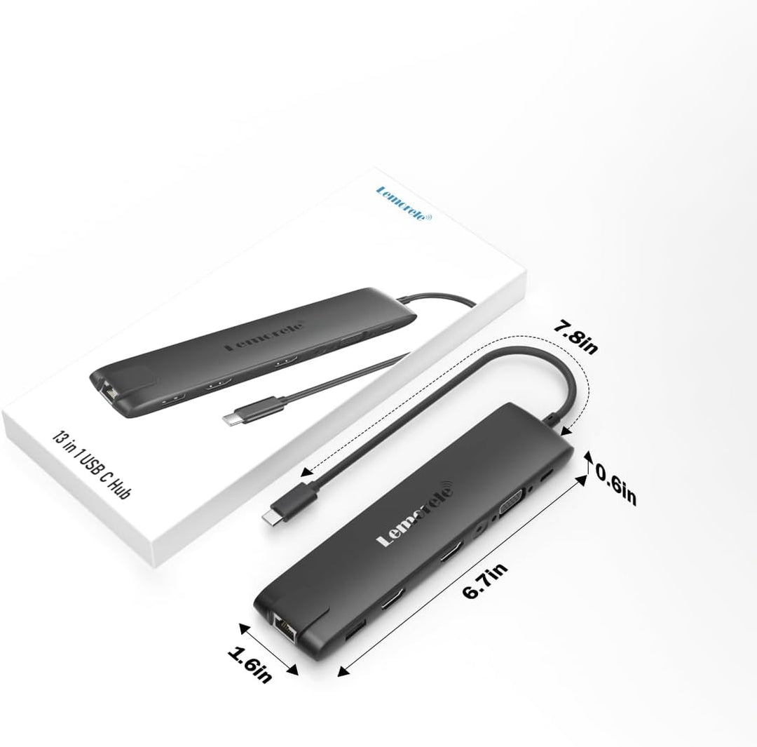 𝟐𝟎𝟐𝟒 𝐔𝐩𝐠𝐫𝐚𝐝𝐞 Docking Station USB C/A 10Gbps 3*Display- 14 in 1, USB C Dock 2 HDMI Adapter 4K, Ethern