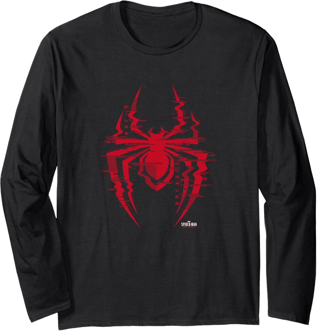 Marvel Spider-Man: Miles Morales Glitch Spider Logo Langarmshirt