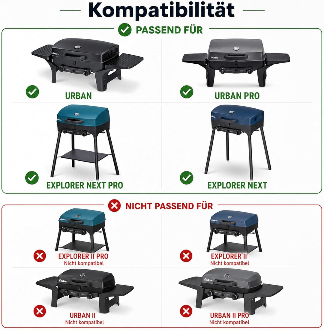 GFTIME 32 x 24cm Gusseisen Grill-Wende-Platte für Enders Urban, Urban Pro, Explorer, Explorer Pro, G