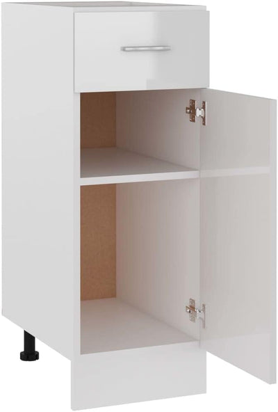 homiuse Schubunterschrank Hochglanz-Weiss 30x46x81,5 cm Kommode Weiss KüChenschrank Kommode Mit Schu