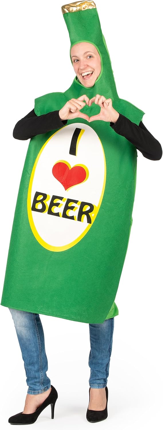 DEGUISE TOI Bierflasche Kostüm für Erwachsene grün I Love Beer