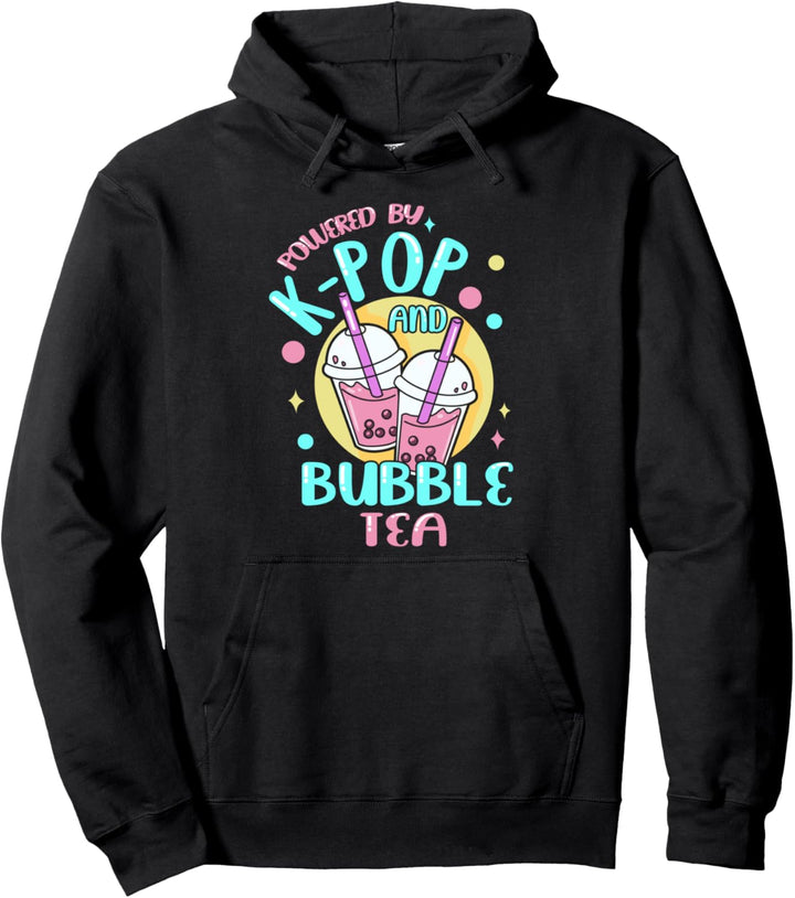 Powered By KPOP and Bubble Tea K-Drama Gayo Südkorea Lustig Pullover Hoodie