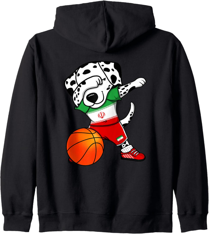 Dabbing Dalmatiner Hund Iran Basketball Mannschaft Sport Kapuzenjacke