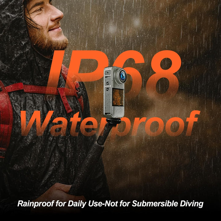 Jadfezy Dual Action cam mit 32G Karte Helmkamera,unterwasserkamera mit Zwei 1350 mAh wiederaufladbar