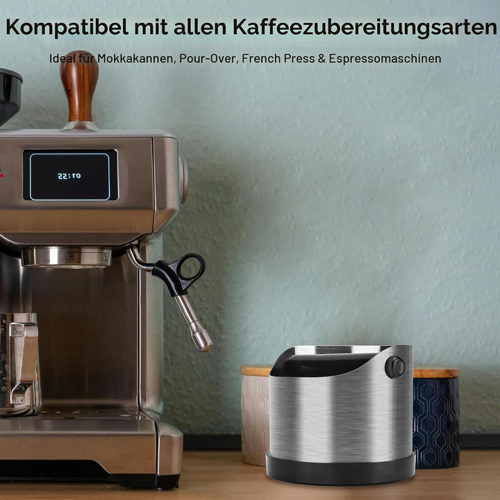 QUELIEN Heavy-Duty Espresso Knock Box - Extra-Large Capacity &amp; Scratch-Resistant Design for Daily Us