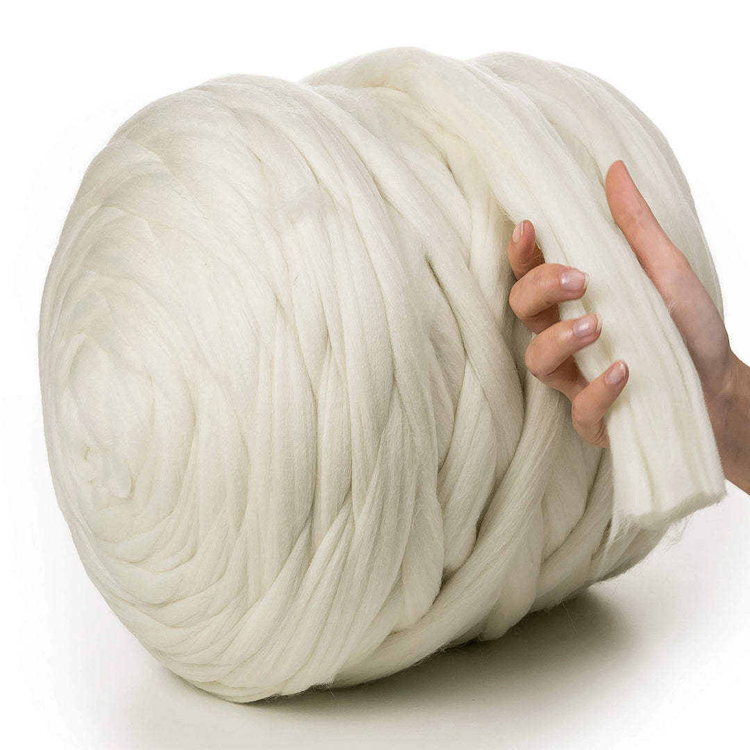 MeriWoolArt® 100% XXL Merino Wolle Garn 4-5cm Dicke Wolle Garn, Filzwolle Trockenfilzen Nassfilzen,