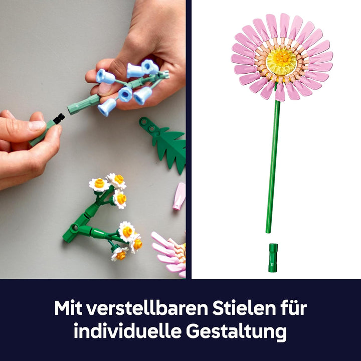 LEGO Botanicals Kleiner Sommerstrauss - Kunstblumen Set mit Glockenblumen, Gänseblümchen, Tulpen & m