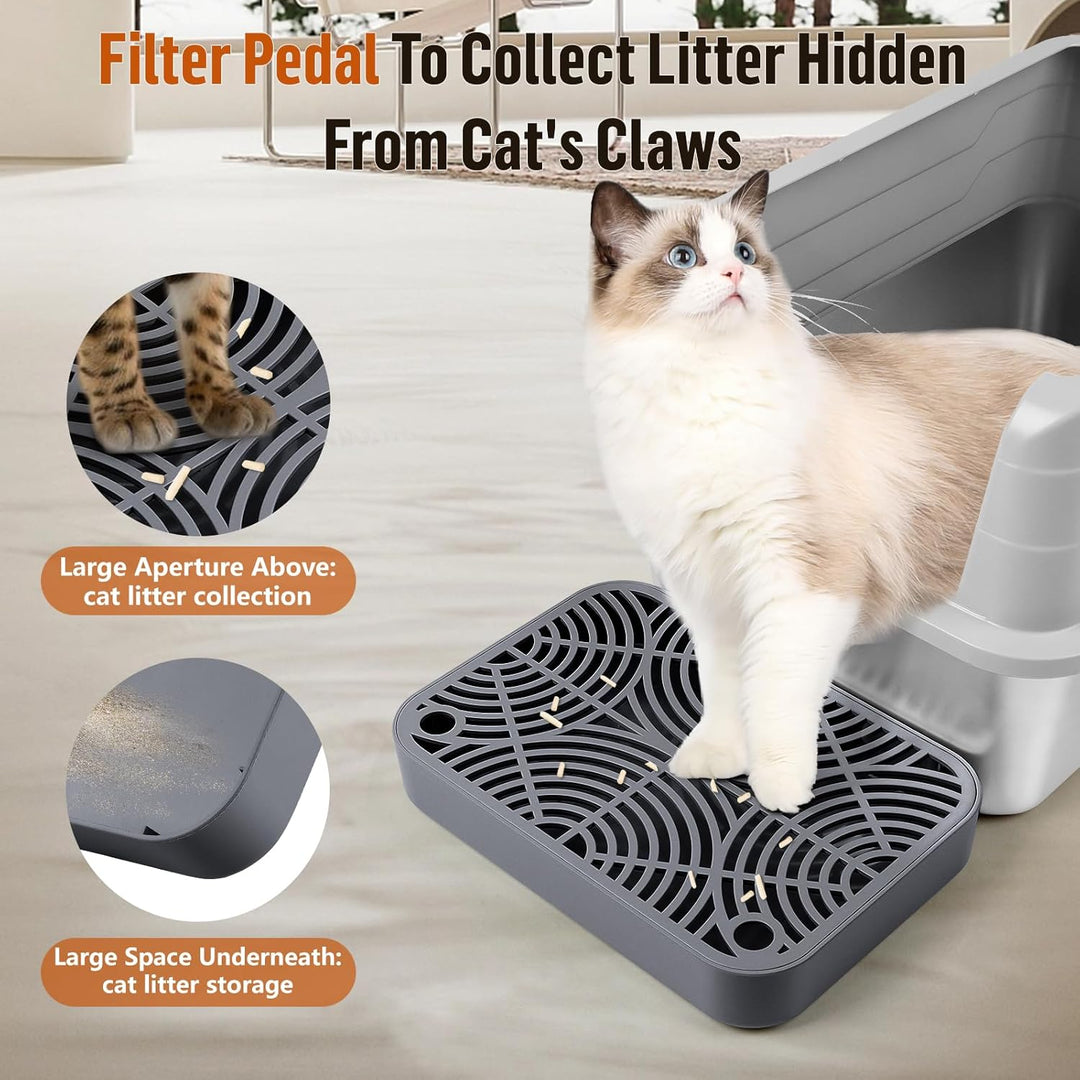 Kunststoff Katzentreppe, Katzentoilettenrampe mit Filterfunktion, Katzenstreu-Filterpedal für Kätzch
