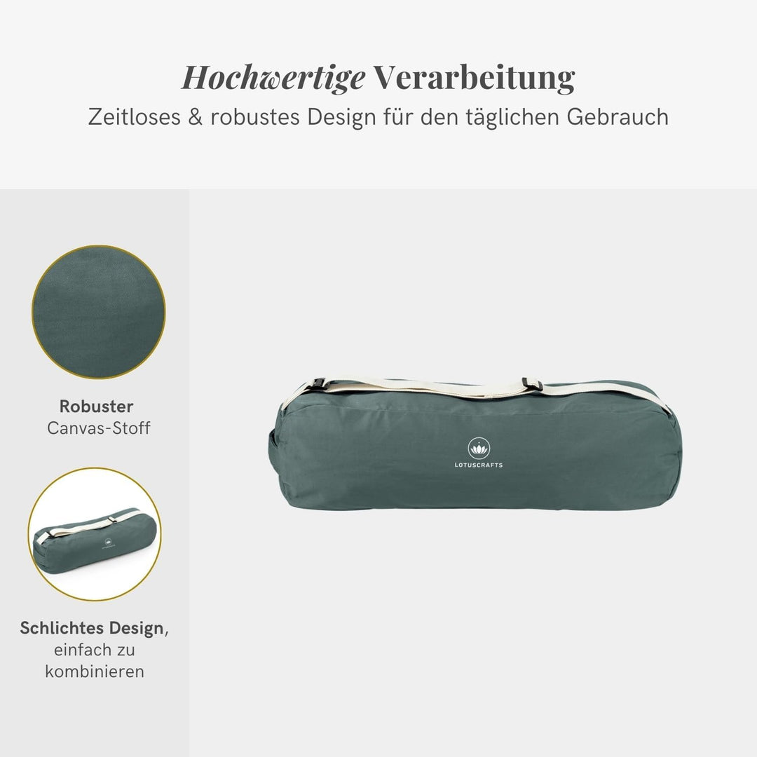 Lotuscrafts® Yogatasche PUNE aus Bio-Baumwolle, Fair &amp; Ökologisch, Ideale Yoga Tasche für Yogamatte