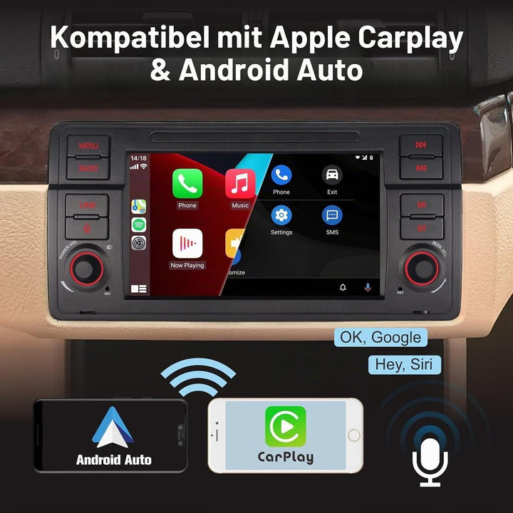 LXKLSZ Autoradio für BMW E46 3er Serie 1999-2004 Kompatibel mit Carplay/Android Auto mit 7 Zoll Touc