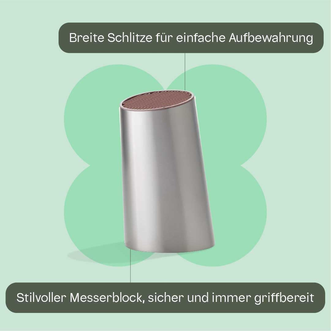 BergHOFF Home Curve Messerblock ohne Messer - Messerhalter Edelstahl - universal Küchenmesserblock -