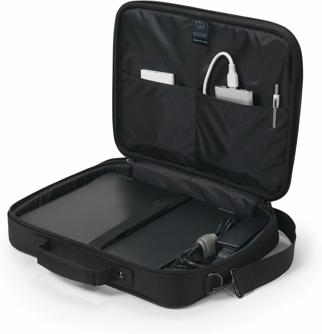 Dicota Eco Multi Plus Base 14-15.6 – Notebooktasche mit Schutzpolsterung und Dokumentenfach, schwarz