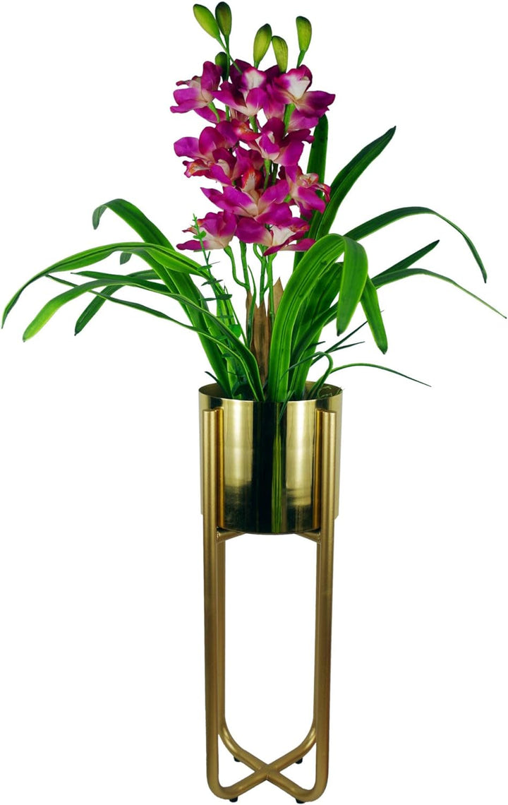 Leaf Blumentopf aus Metall und Messing, Blatt-Design, 20 x 18 cm, 20 x 18cm 20 x 18cm Messing, 20 x