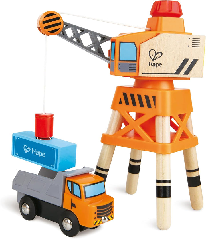 Hape Eisenbahnwelt Bahnübergang & Kran-Set, ab3 Jahren