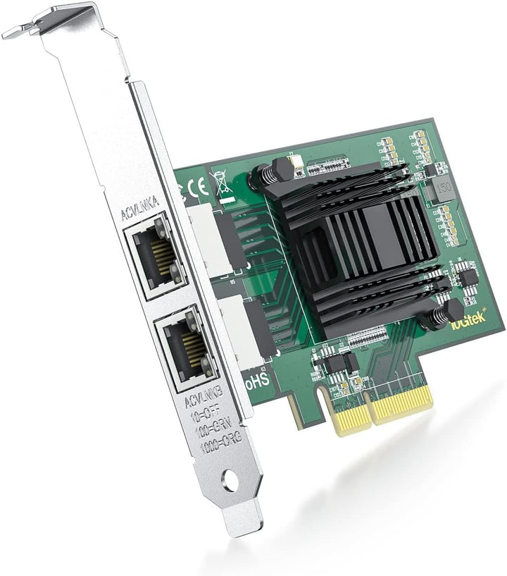 ipolex 1.25G Ethernet-Netzwerkkarte, 2X RJ45+ Port, 10GbE NIC im Vergleich zu Intel i350-T2, unterst