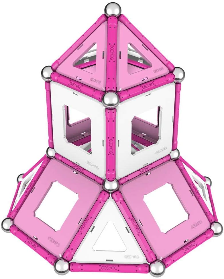 GEOMAG - CLASSIC ROSA - 104 Teile - Magnetische Konstruktion für Kinder ab 3 Jahren - Magnetische Sp