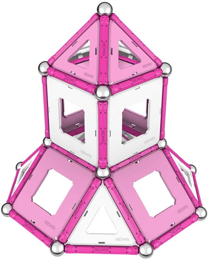 GEOMAG - CLASSIC ROSA - 104 Teile - Magnetische Konstruktion für Kinder ab 3 Jahren - Magnetische Sp