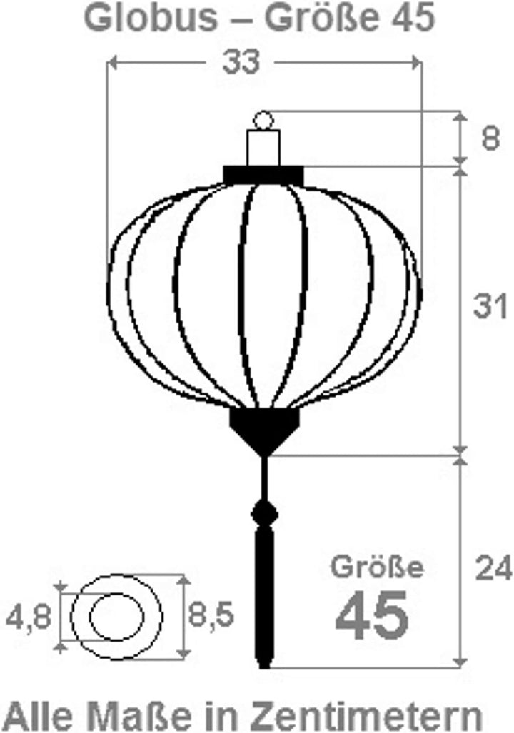Lampionsenzo Asiatische Laterne Lampion Rund Orange by