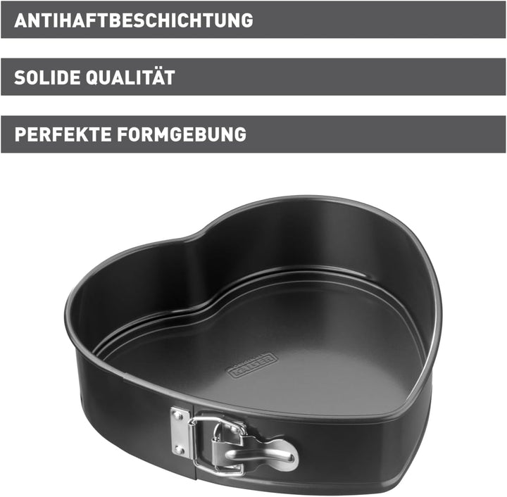 Original Kaiser Classic Springform- Herzbackform 25 x 26 x 7 cm, Herz-Springform antihaftbeschichtet