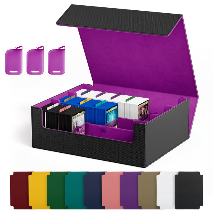 UAONO Karten-Aufbewahrungsbox für Sammelkarten, 1800+ PU-Leder, Commander Card Deck Case, Magnetvers