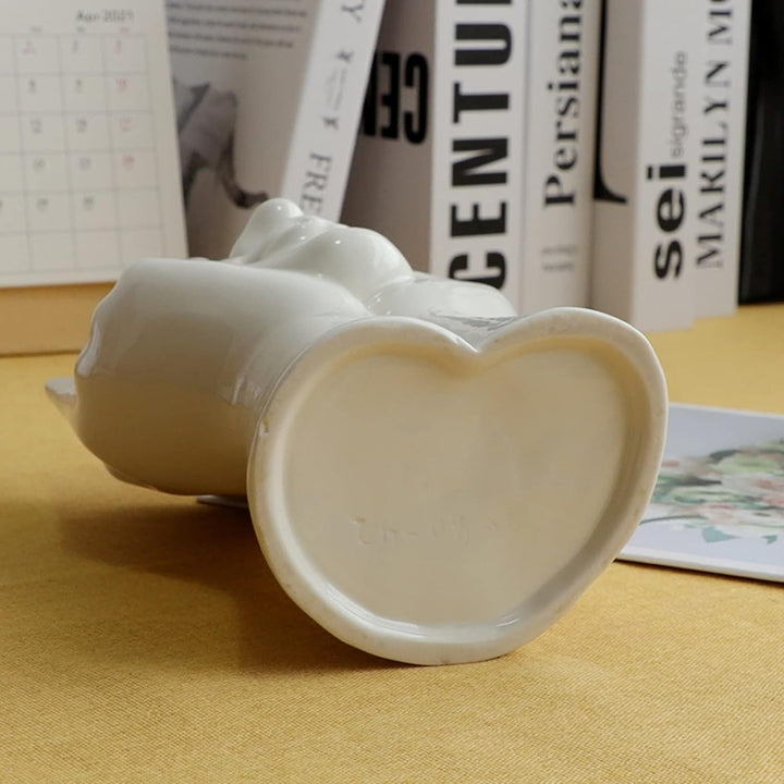 Yundxi Keramik Gesicht Vase Blumenvase Minimalistischen Stil Keramikvasen für Home Office Dekor Händ