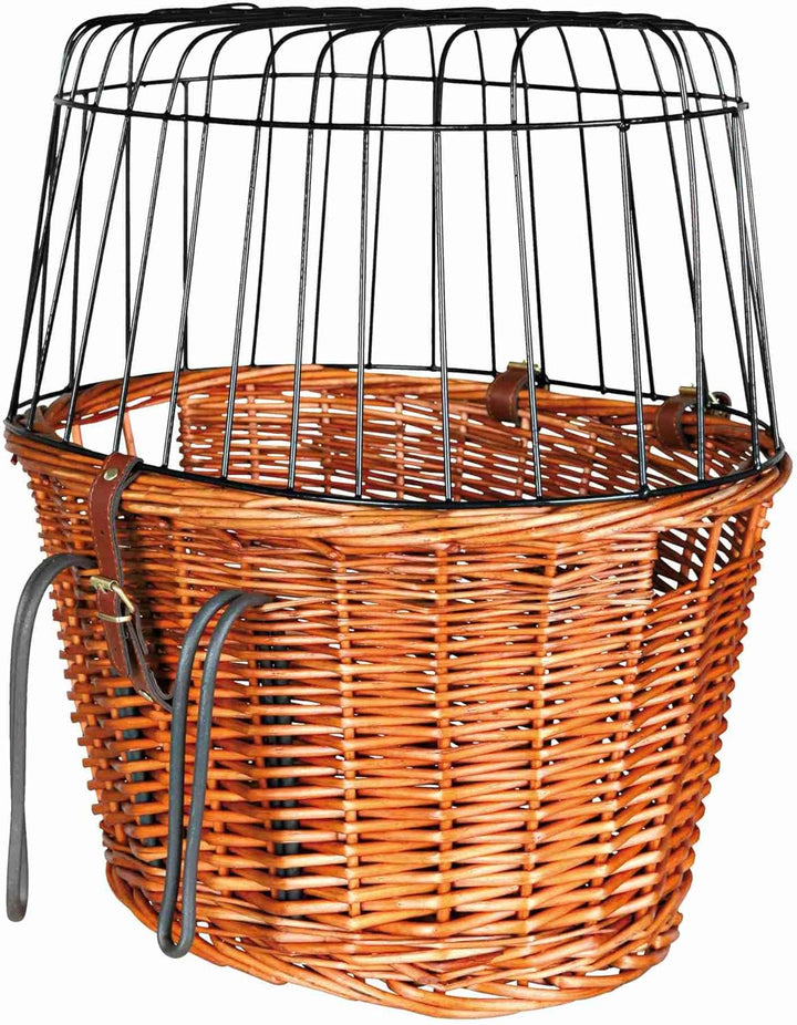TRIXIE Hundekorb für das Fahrrad vorne bis 5 kg 44 × 48 × 33 cm - gewobener Hundefahrradkorb für den