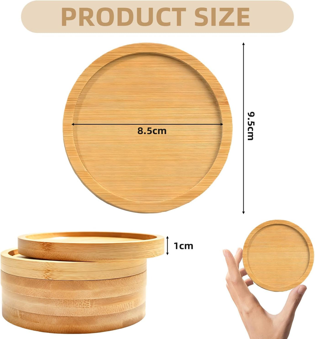 12 Stück Untersetzer Holz, Round Holzuntersetzer Bambus Untersetzers Mosaik Untersetzer Bastelset Kl