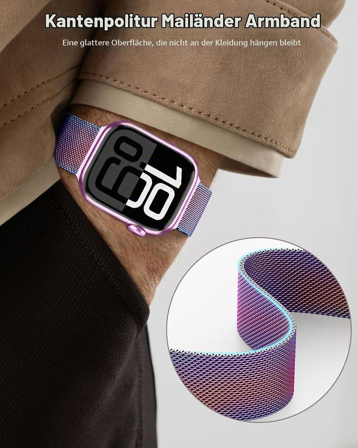 Higgs Ersatzarmband Kompatibel mit Apple Watch Armband 46mm 45mm 44mm 42mm 41 mm 40mm 38mm 49mm, Mag