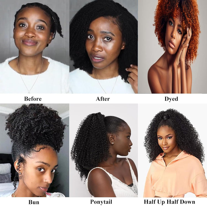 Kinky Curly Clip in Extensions Echthaar.16 Teile 240 g.Invisible Echthaar Perücke Extensions Clip in