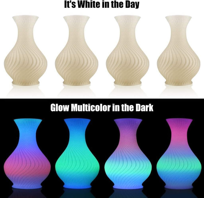 AMOLEN Glow in The Dark Bundle, 4x200g Pack PLA Filament 1.75mm, Grün, Blau, Lila und Mehrfarbiges W