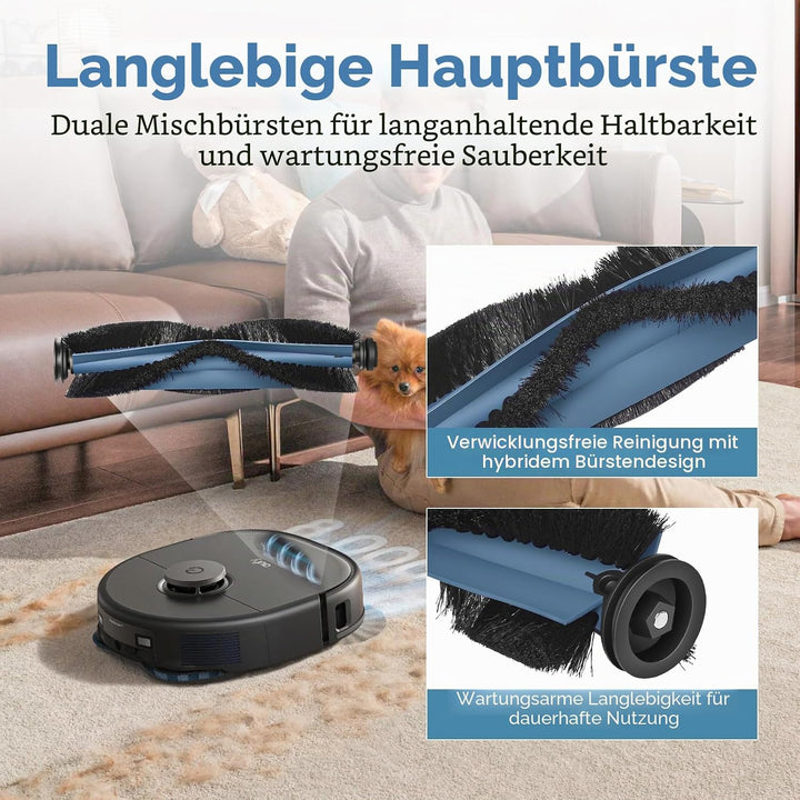 21 Stück Ersatzteile Zubehörset für Eufy X10 Pro Omni Staubsauger, 2 Hauptbürsten, 4 Seitenbürsten,