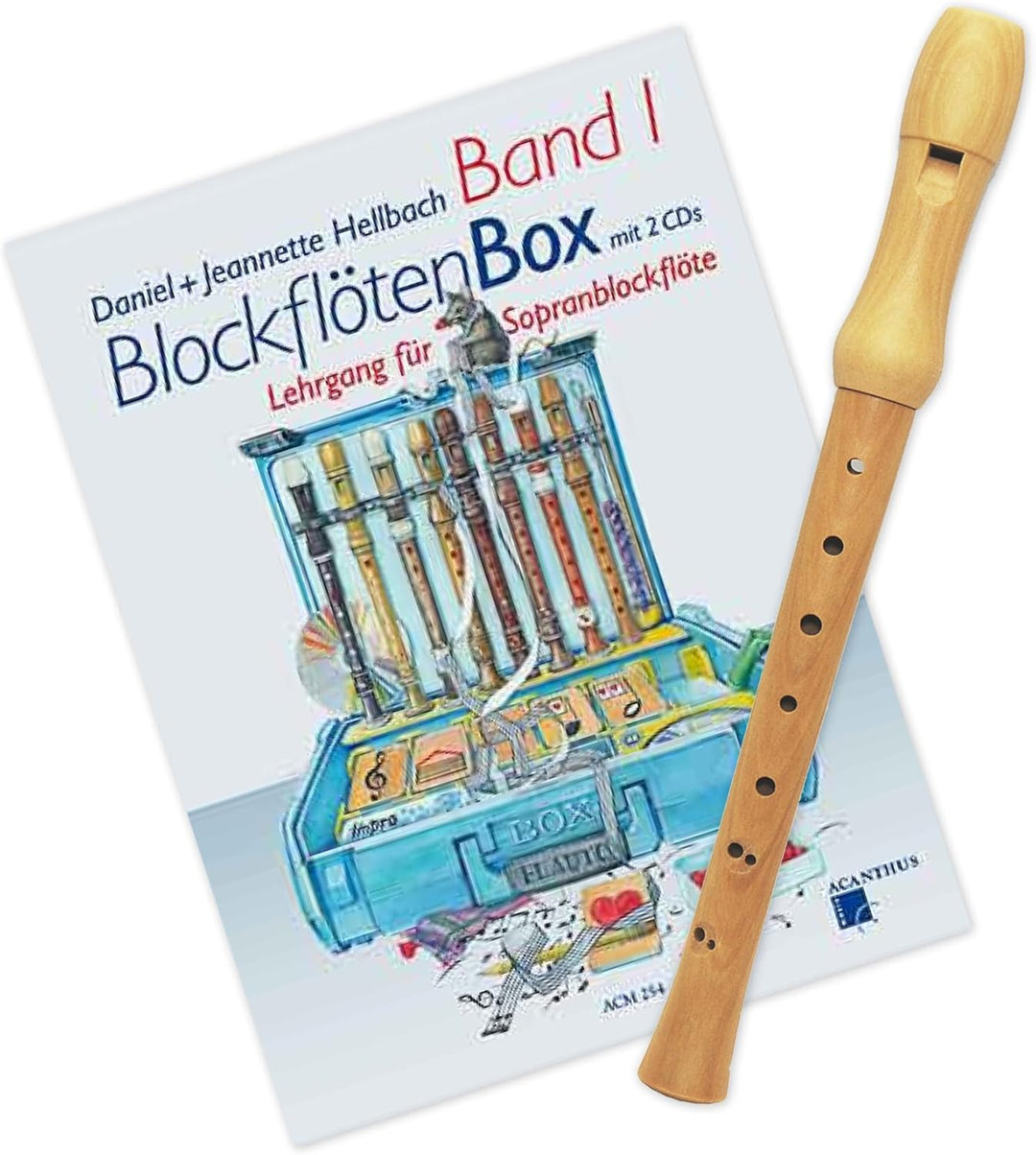 Starter-Bundle: Tuyama Spranblockflöte TFS- 16B aus Holz + Blockflötenbox Band 1 - Acanthus Verlag A