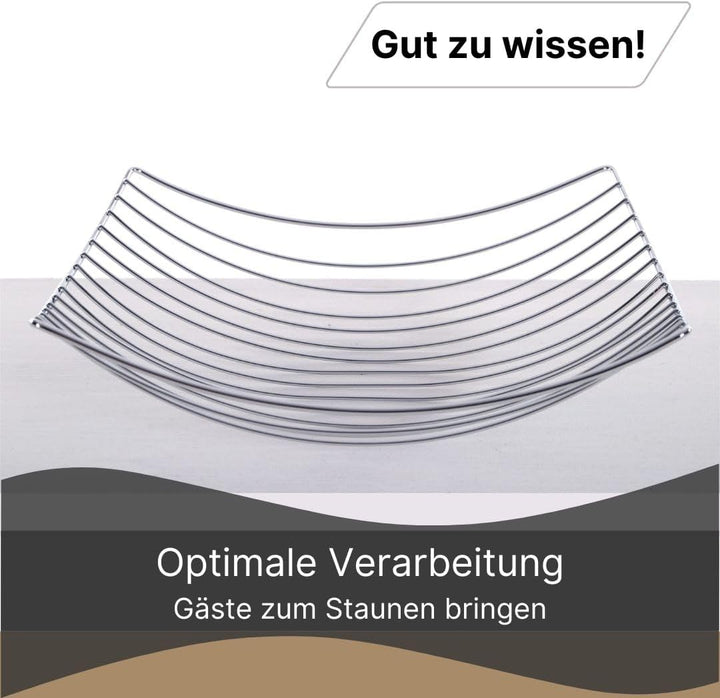 DESIGN FRÜCHTEKORB "PLATEAU" | 34 cm, Metall, silber | Früchtekorb, Deko Schale