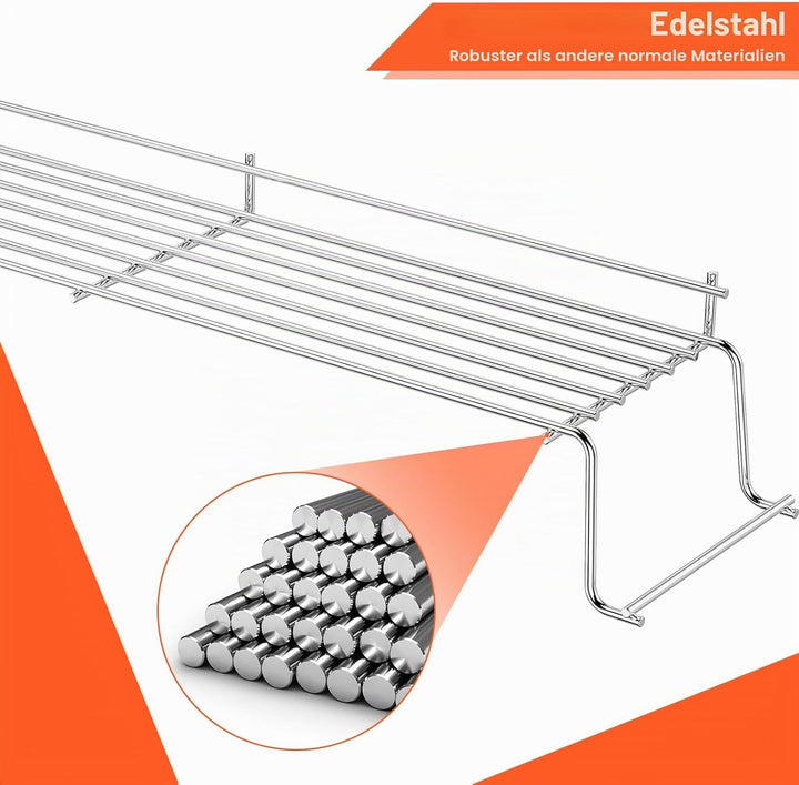 QuliMetal 67,9cm Edelstahl Warmhalterost Passend für Weber Genesis 300 Serie E320 E330 S310 S320 S33