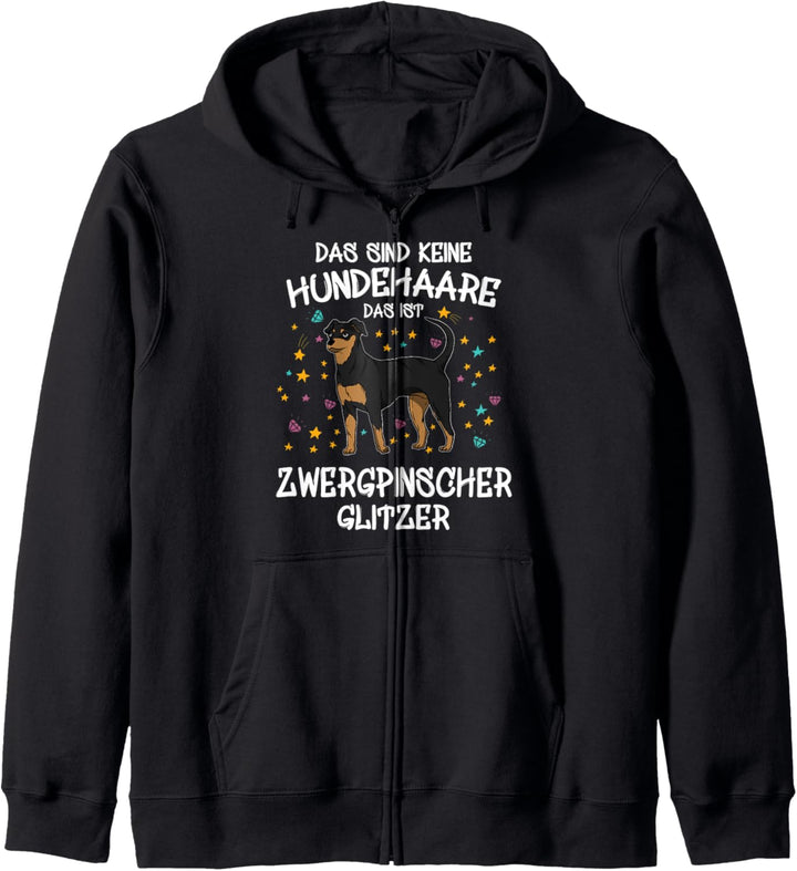 Zwergpinscher Glitzer Hundehalter Geschenk Gassi Fun Hunde Kapuzenjacke