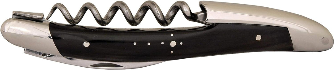 Forge de Laguiole Sommeliermesser | Dreiteilig - Horn - Schwarz - Finish glänzend Horn Schwarz, Horn