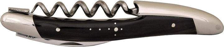 Forge de Laguiole Sommeliermesser | Dreiteilig - Horn - Schwarz - Finish glänzend Horn Schwarz, Horn
