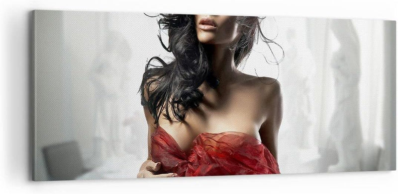 Panorama Bilder auf Leinwand 100x40cm Leinwandbild Schönheit Körper Kleid Eleganz Gross Wanddeko Bil