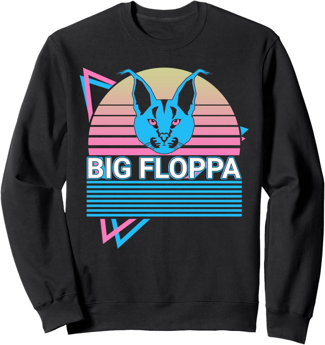 Big Floppa Caracal Katzenmeme Retro Sweatshirt