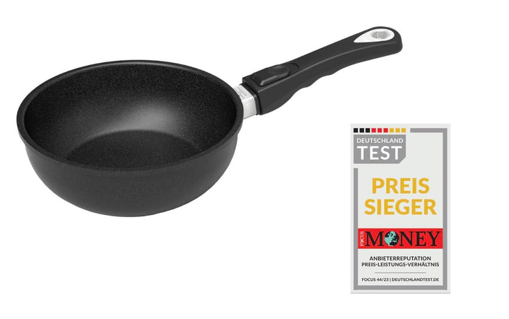 AMT Sauteuse Induktion 20 cm - Abnehmbarer Griff - Schmorpfanne mit Beschichtung mit hohem Rand 20 c