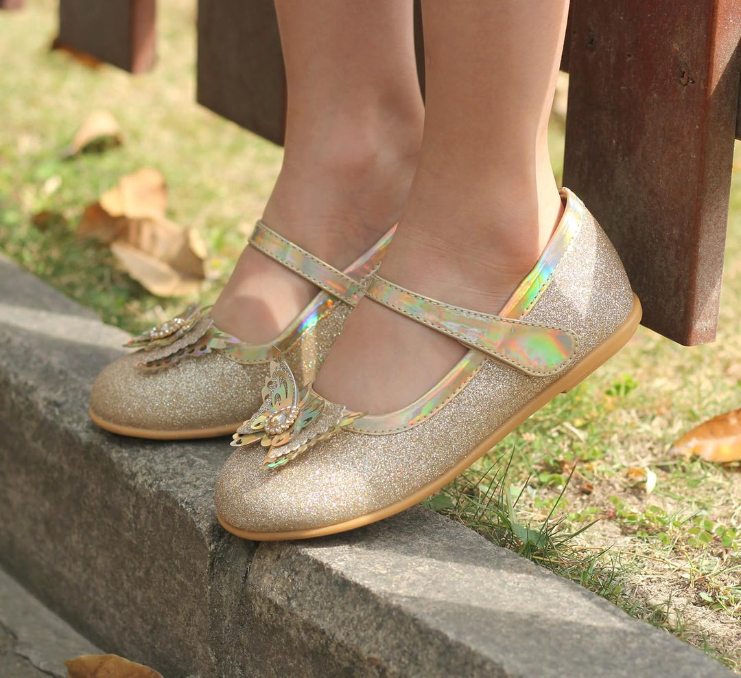 EIGHT KM - Kleinkind Mädchen Kleid Ballerinas Schuhe - Mary Jane Wohnungen - Prinzessin Hochzeit Sch