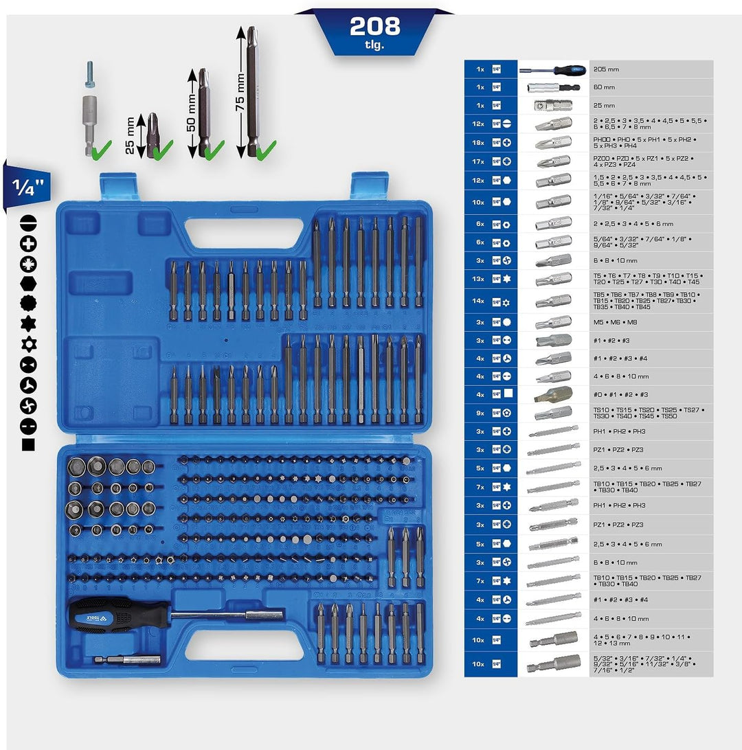 BRILLIANT TOOLS BT053208 Bit-Satz, 208-tlg [Powered by KS TOOLS] 208-tlg., 208-tlg.