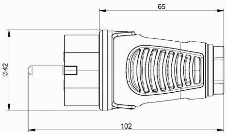 ENECEN 1182210 Anschlusskabel 230V/16A IP44 Gummi H07RN-F 3x2,5 mm² mit Vollgummi-Stecker/freies End