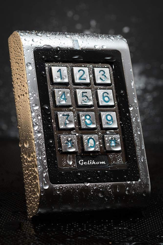 Gelikom SK1-W Wasserdichtes RFID und PIN Codeschloss Türöffner Transponder Passwort, Codeschloss