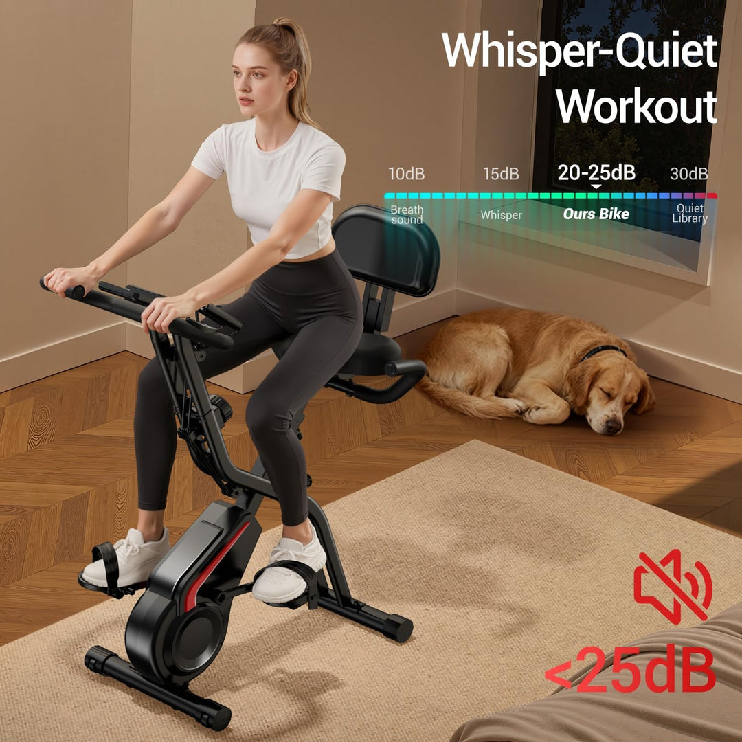 UMAY Heimtrainer Fahrrad Klappbar, Indoor Spinning Bike, Ergometer mit Pulsmessung & LED Display, Ho