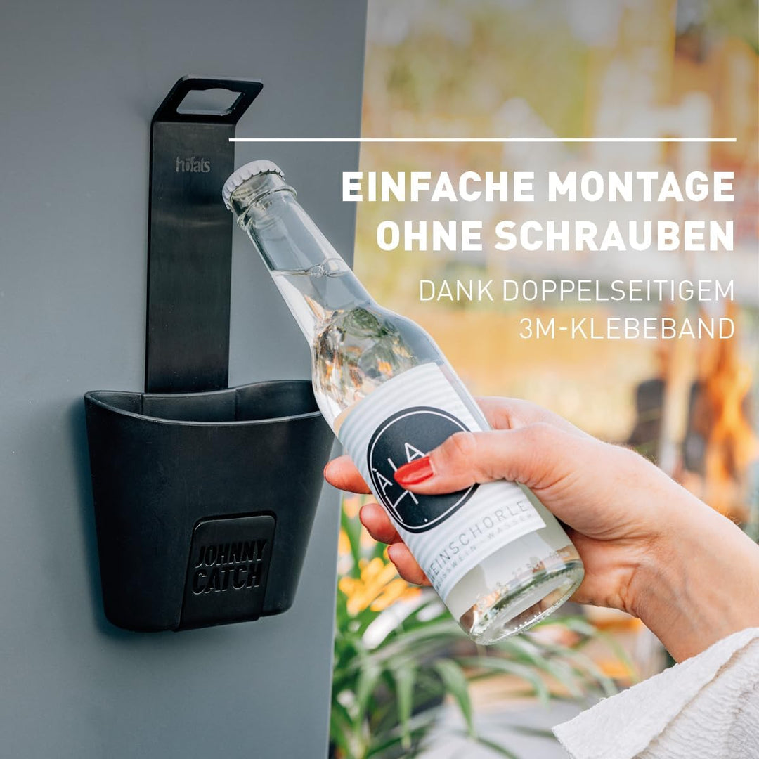 höfats- Johnny Catch Cup - Edelstahl Flaschenöffner mit Auffangbehälter - fängt bis zu 60 Kronkorken