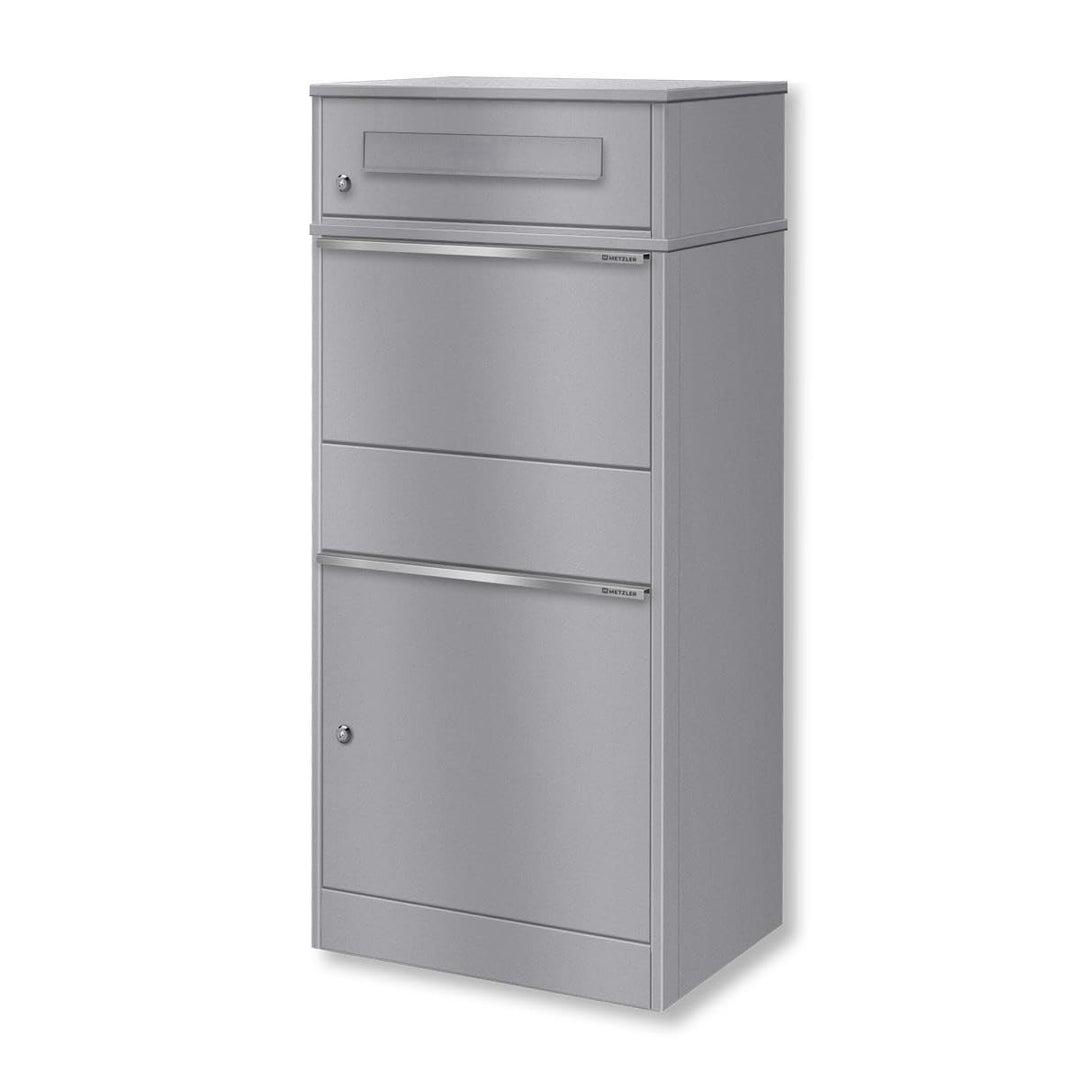 Metzler Briefkasten und Paketbox, Postbox rostfrei und massiv, Paketbriefkasten XXL, Standbriefkaste