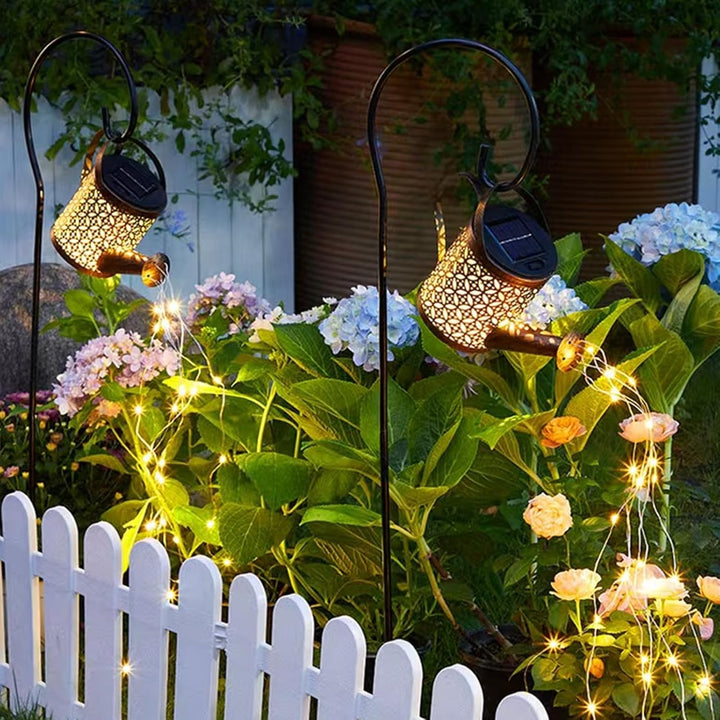 Solar Giesskanne Licht mit Lichterkette,Aussen Solar LED Licht für den Aussenbereich, Lichterkette z