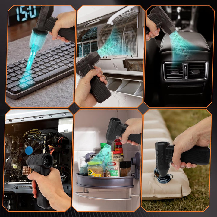 Longzhuo Handstaubsauger Akku, 120000Pa Auto Staubsauger 4-In-1 Handsauger 4-Stufen Starke Saugkraft